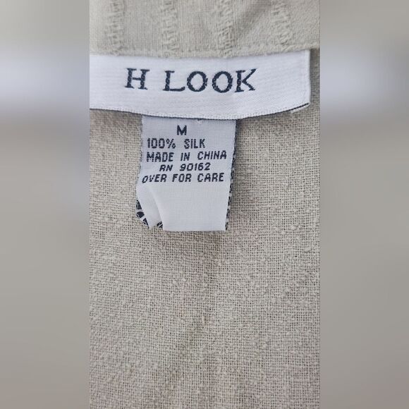 H Look M Gin Green 100% SILK  Buttons Polo Collar Shrtslv Belt Women Midi Dress - Picture 2 of 10